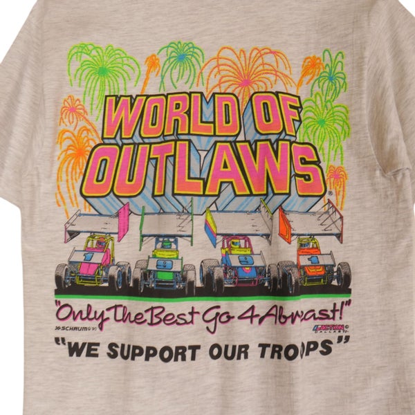 Vintage 1991 Single Stitch Sprint Car American Outlaw Tee Medium Carousel 8