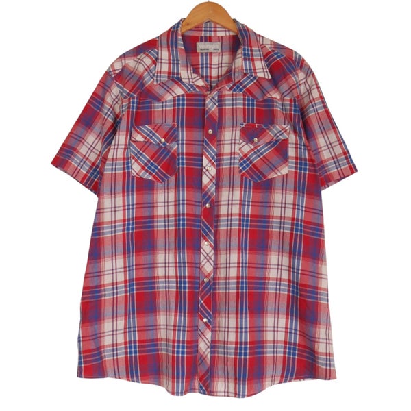 Wrangler Wrancher Short Sleeve Western Shirt XL Carousel 1