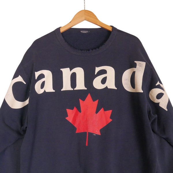 Vintage 90s Canada Spellout Distressed Sweatshirt XL Carousel 2