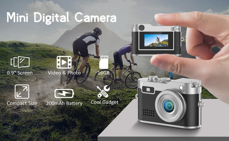 Mini Keychain Camera 1080P FHD Mini Retro Digital Camera Carousel 1