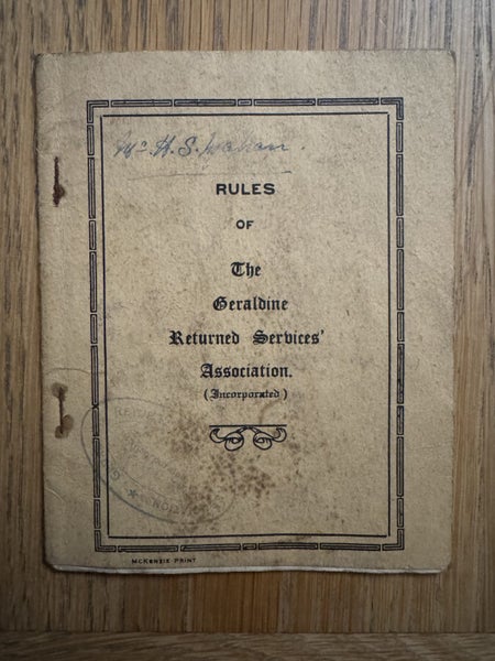 Rules of the Geraldine RSA - Extremely Rare Carousel 1