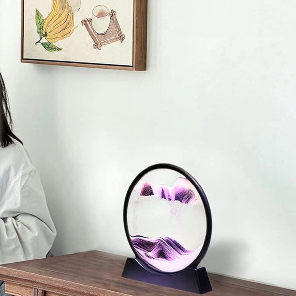 7 inches Moving Sand Art Purple Carousel 2