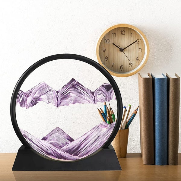 7 inches Moving Sand Art Purple Carousel 5