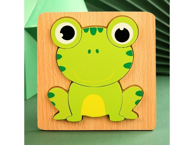 High Quality 3D Wooden Puzzle Baby Cartoon Animal Traffic Jigsaw Early Learning Carousel 1