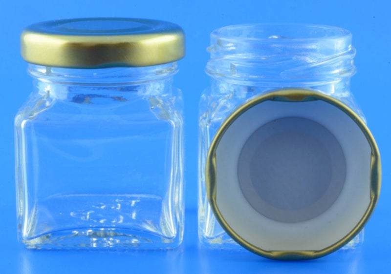 JARS - GLASS 50ml Square Jam with Lids x 12 Carousel 1
