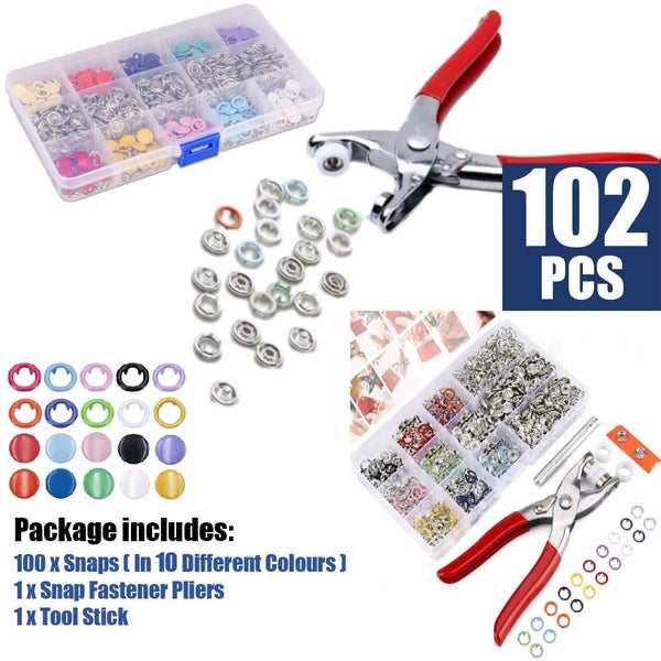 100Pcs Bulk Metal Snaps Buttons Fastener Tools *Over Stocked* Carousel 1