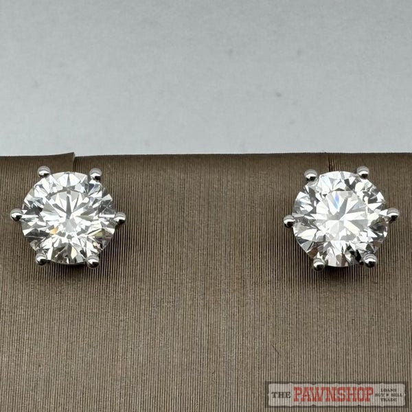 18ct White Gold 2.18ct TDW Lab-Grown Diamond Stud Earrings ~ $6,200 Carousel 1