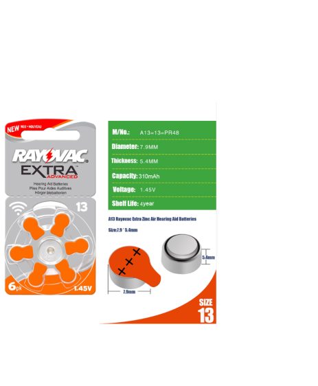 Hearing Aid Batteries Rayovac Extra Size 13 60 x zinc62867851144707110