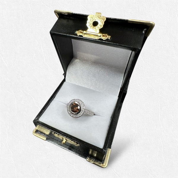 ONE ONLY Stunning 18ct White Gold Chocolate Diamond Engagement / Dress Ring62863853176707113