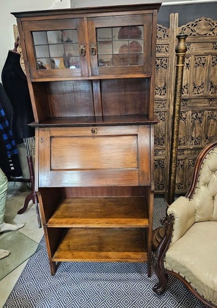 Attractive Vintage Solid Timber Secretaire. Carousel 1