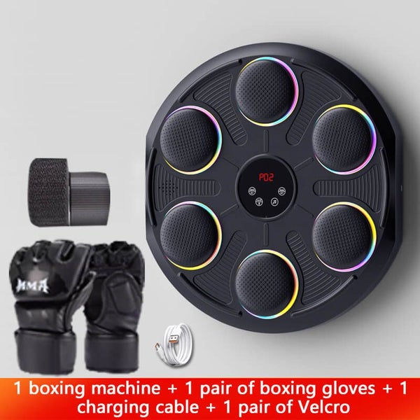 BluetoothMusicBoxRGBLightsWallMountedStrikeMachinewithGlovesHJ-668