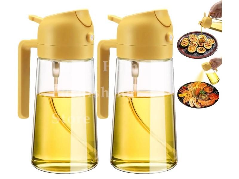 1-2PCS Mister 500ML Spray 2 In 1 Plastics Oil Spray Bottle With 2pcs Brush Carousel 1