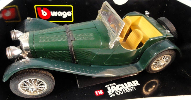 Vintage Green 1937 Jaguar SS100 Roadster ~ Burago 1/18 Carousel 1