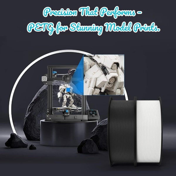 PETG 3D Printer Filament 1.75mm 1KG – White Carousel 2