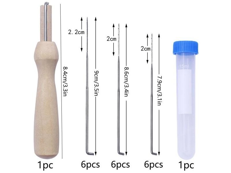 Wool Felting Needles Kit Wood Handle Felting Needles Pack Wool Felt DIY Craft Carousel 1