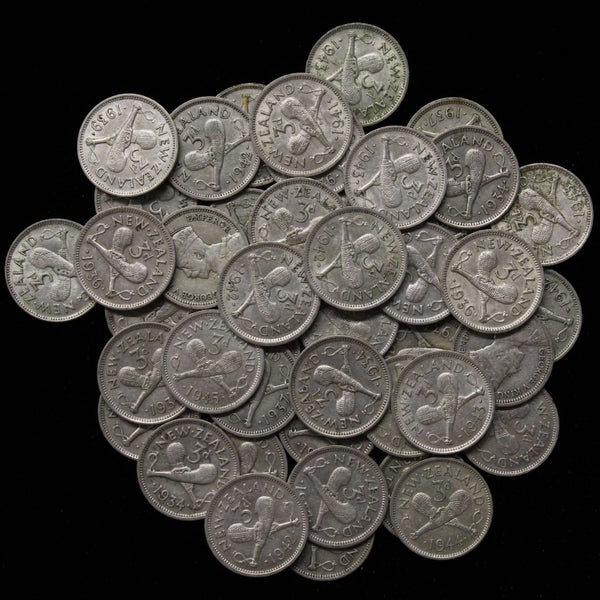 NZ SILVER THREEPENCE 1.0 OZ OF SILVER $1 RESERVE! Carousel 1