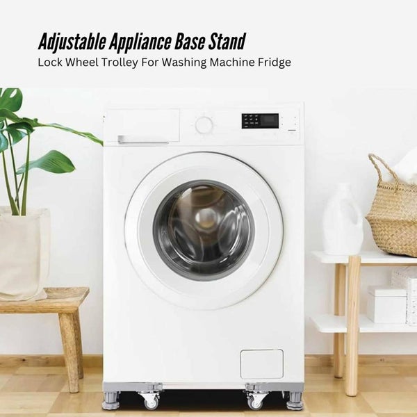 Adjustable Appliance Base Stand - Lock Wheel Trolley For Washing Machine Fridge Carousel 2