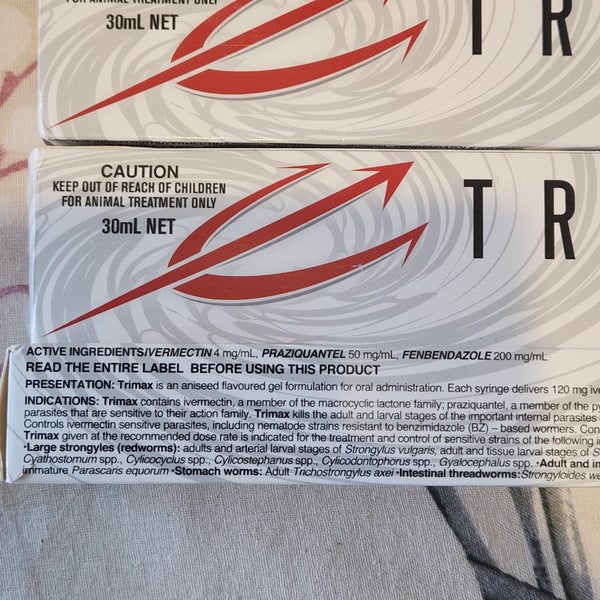 Trimax Horse Wormer. 3 in 1. Four Tubes. Carousel 2