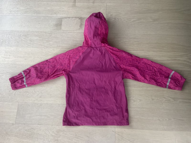 NEW WATERPROOF JACKET PINK WITH REFLECTIVE REFLECTOR STRIPS & ANIMAL PRINT Carousel 2