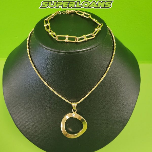 18CT NECKLACE & BRACELET SET (10.21G) Carousel 1
