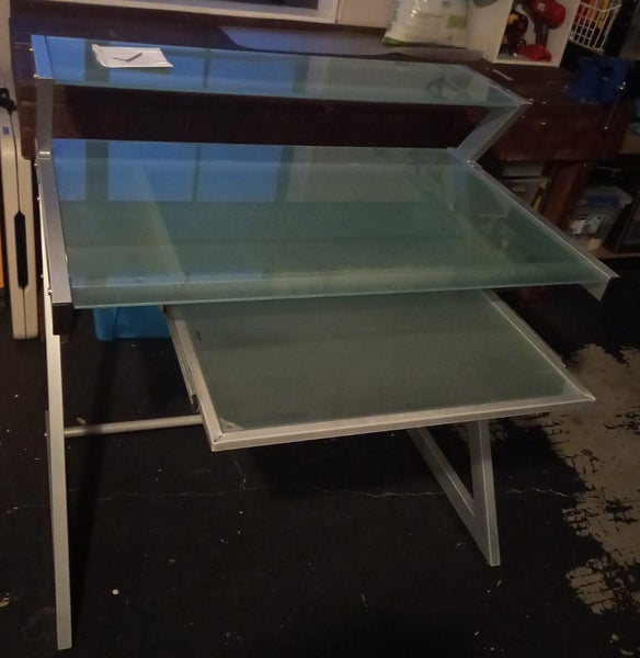 Glass Computer Desk Carousel 1