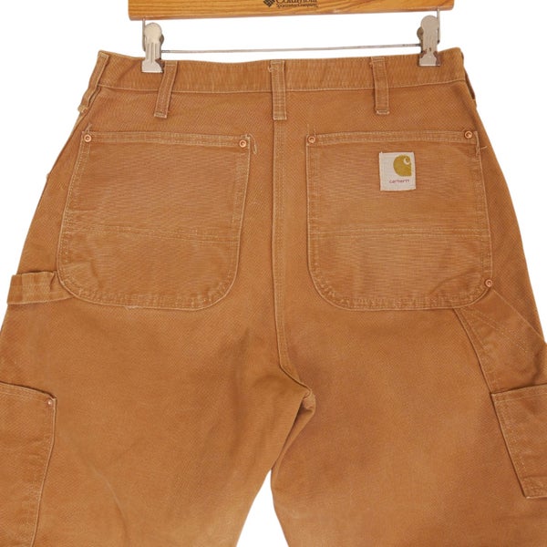 Vintage 1980s Rare Carhartt Double Knee Duck Canvas Carpenter Pants 32 x 32 Carousel 2
