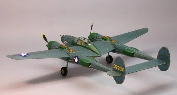 Dumas #324 Plane Kit: 30" Lockheed P-38F/M Lightning - Rubber Powered Flying ... Carousel 3