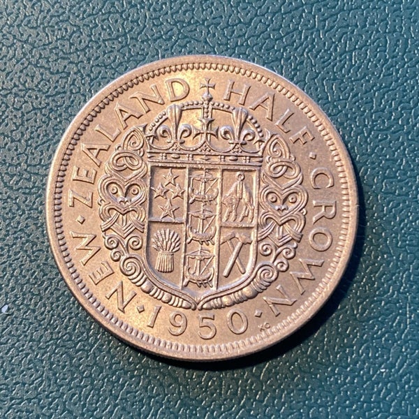 NZ Half Crown 1950 Carousel 1