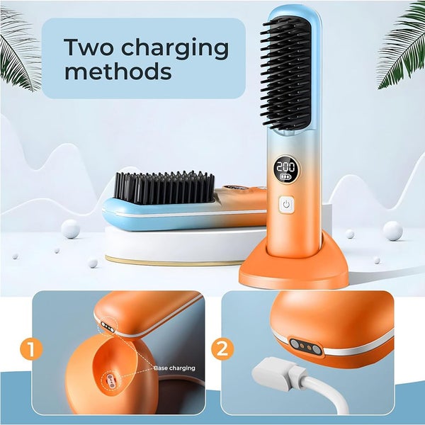 Cordless Hair Straightener Brush Mini Hair Straightening Comb Carousel 2