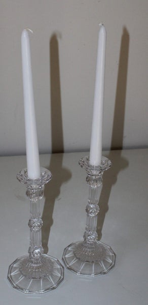 +++ STYLISH (2) GLASS CANDLE STICKS +++62863238460930111