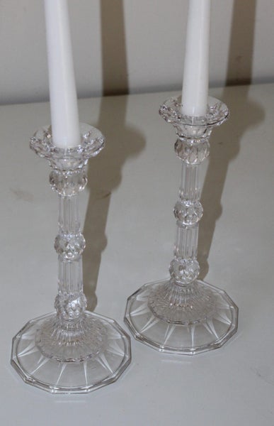 +++ STYLISH (2) GLASS CANDLE STICKS +++62863238460930112