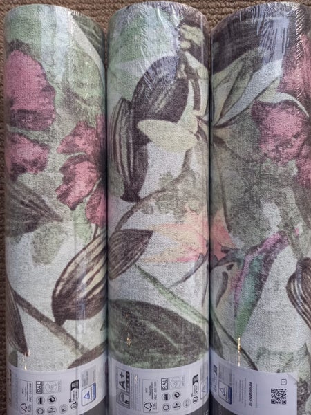 Wallpaper. Flower Garden - Green & Pink. PTW. Carousel 1