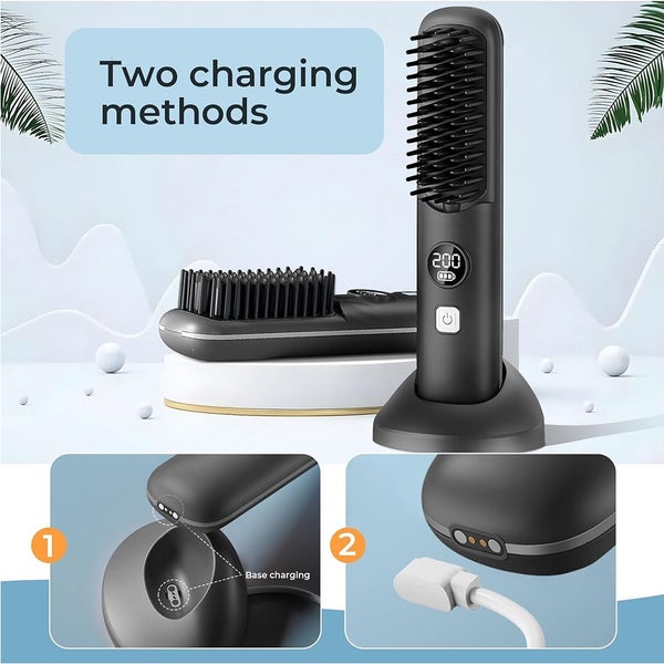 Cordless Hair Straightener Brush Portable Mini Hair Straightening Comb Carousel 2