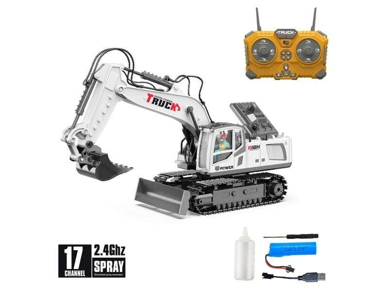 1/18 RC Spray Excavator Truck Alloy 17CH Engineering Vehicle Sound Lighting 680 Carousel 1