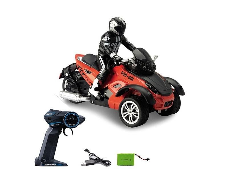 1:10 Scale Vehicle 2.4GHz High Speed Three Wheel RC MotoHawk Motorcycle Toys Carousel 1