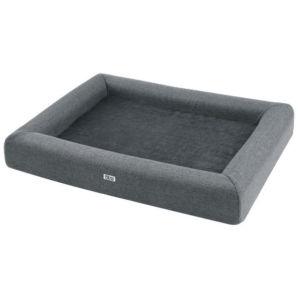 Pet Bed Dog Cat Large Calming Soft Sofa Cushion Egg Crate Washable Grey Carousel 1