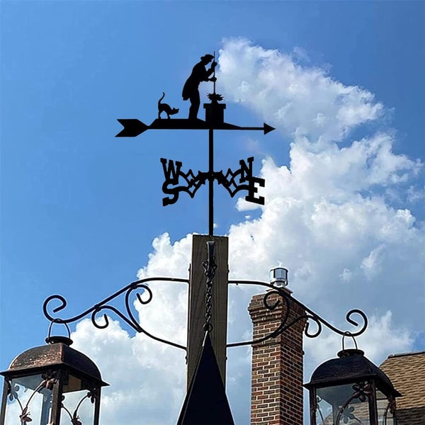 Garden Weather Vane Chimney Sweep Weathervane Measuring Tool Cleaner Black Wea Carousel 2