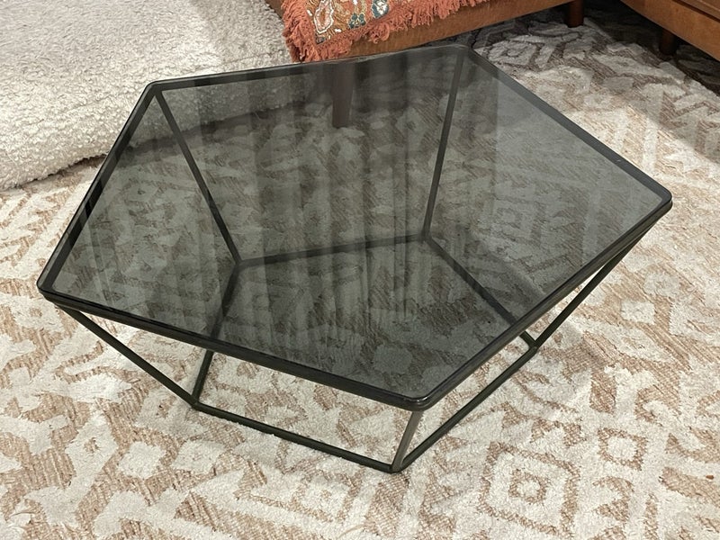 $1 reserve - Glass-top coffee table! Carousel 1