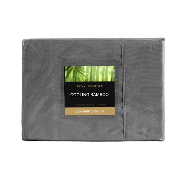3000 Thread Count Bamboo Cooling Sheet Set - King - Charcoal Carousel 1