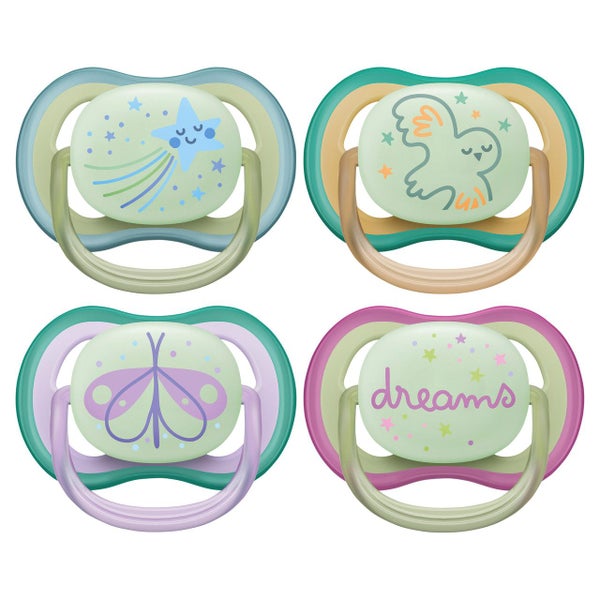 Avent Ultra Air Night BPA Free Soother 0-6m 2 Pack Carousel 2