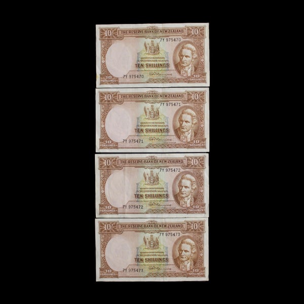 NZ FLEMING TEN SHILLINGS RUN OF 4! Carousel 2