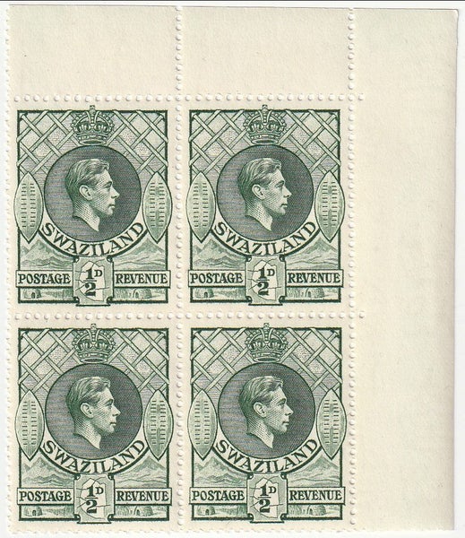 Swaziland - King George VI ½d block 1943(M) Carousel 1