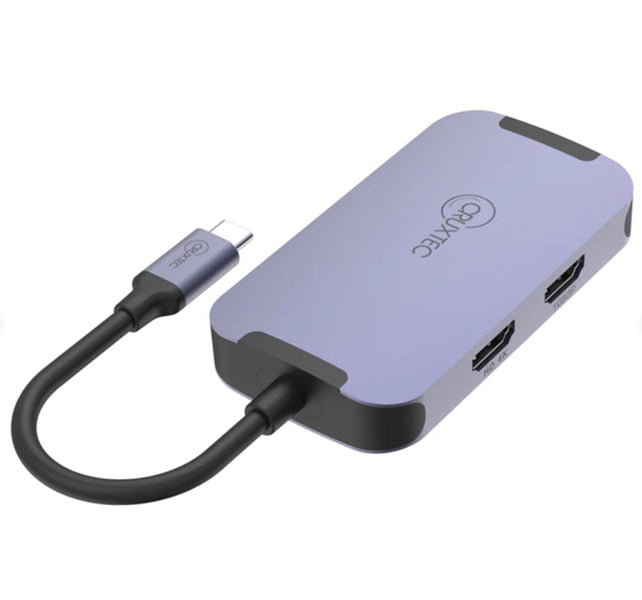Cruxtec CDK06-SG USB-C to Dual HDMI Display Mini Docking with 100W PD Carousel 2
