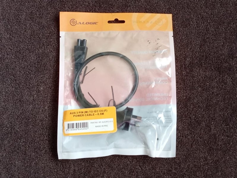 AUS 3 PIN (M) TO IEC C5 (F) POWER CABLE - 0.5M Carousel 1