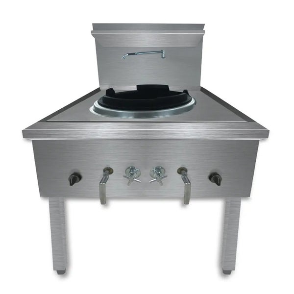 WW-1LC Stainless Steel Waterless LPG Single Wok Chimney Burner Carousel 1