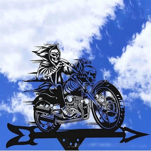 Weathercock Grim Reaper, Weather Vane Retro Metal Wind Direction Indicator, We Carousel 2