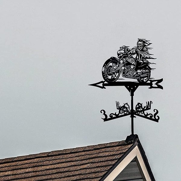 Weathercock Grim Reaper, Weather Vane Retro Metal Wind Direction Indicator, We Carousel 8