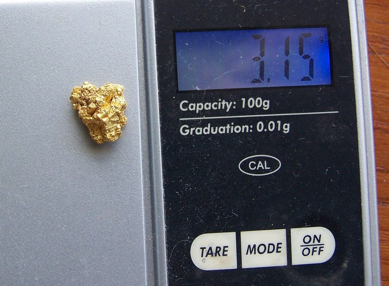 NEVIS GOLD NUGGET CRYSTALLINE STRUCTURE 3.15 GRAMS Carousel 4