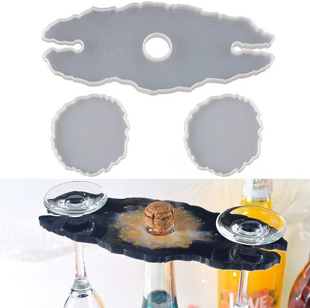 Silicone Wine Glass Holder Resin Casting Mold Cup Coaster Epoxy Mould Carousel 1