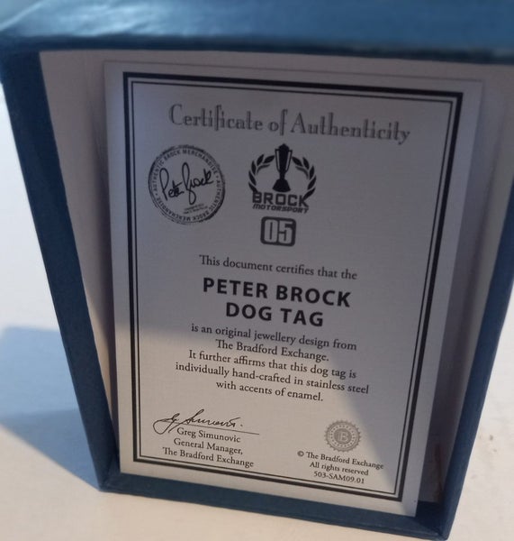 Peter Brock Dog Tag 1945 to 2006 Carousel 5